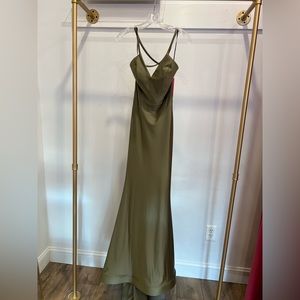 Nicki B Elegant Olive Green Maxi Dress